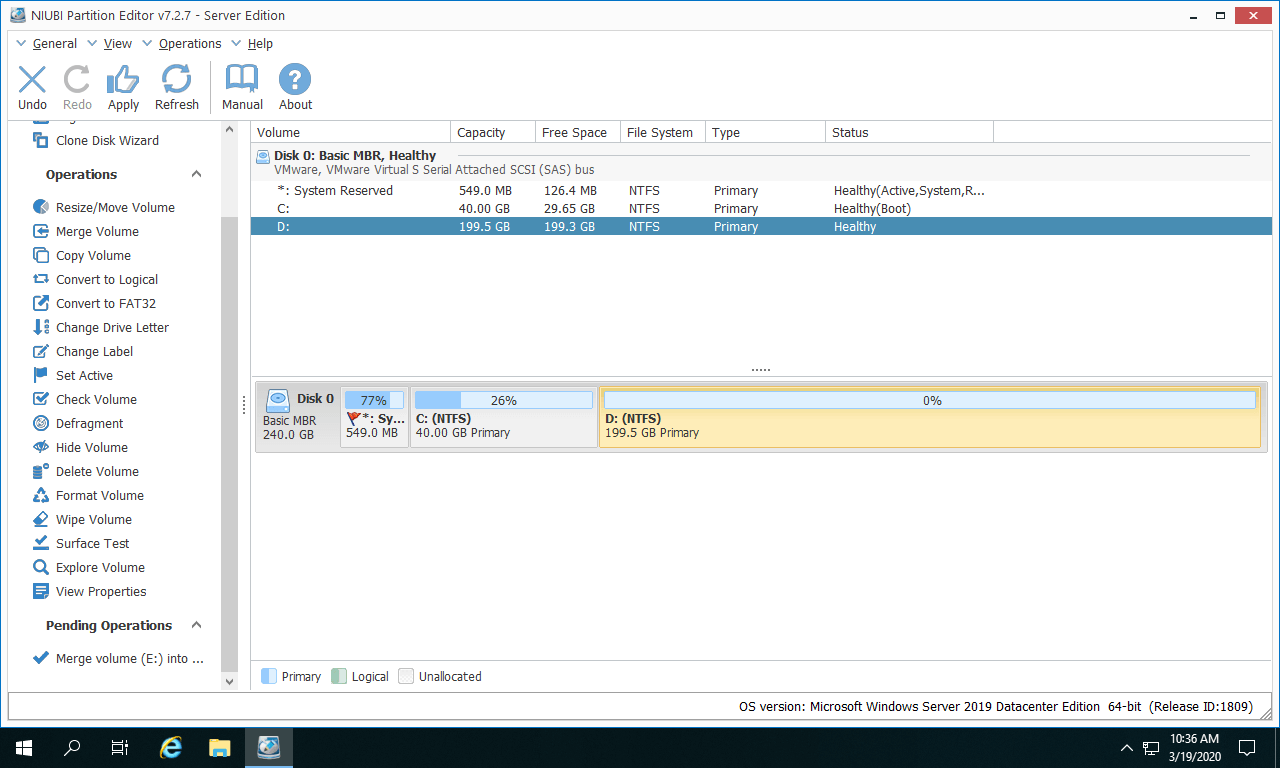 How to merge partitions in Windows Server 2019/2022 - 2 ways
